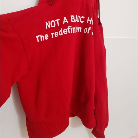 Zara Double Front Crewneck Red&Black Womens Hoodie - Picture 8 of 9